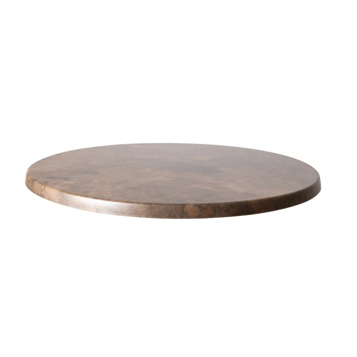 Werzalit Pre-drilled Round Table Top  Rust Brown 700mm Werzalit