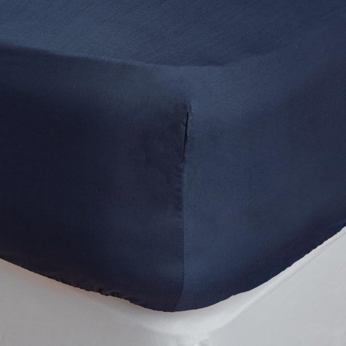 Essentials Temir/Ch Fitted Sheet Navy - Double - 137x190cm
