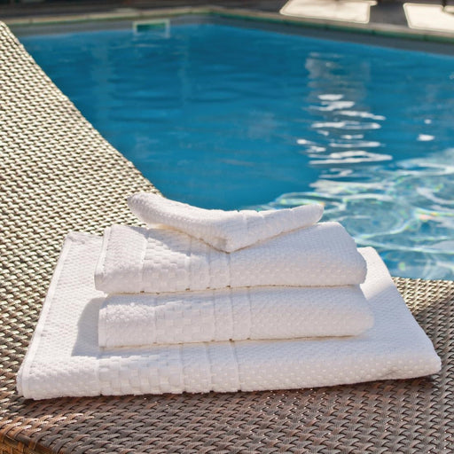Mitre Heritage Chequers Bath Mat White Mitre Heritage