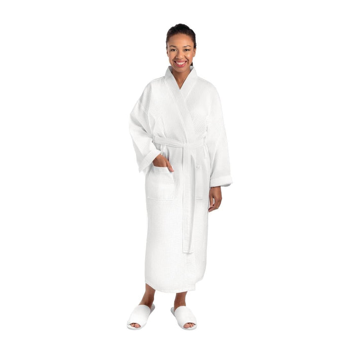 Mitre Essentials Honeycomb Bathrobe White Medium Mitre Essentials