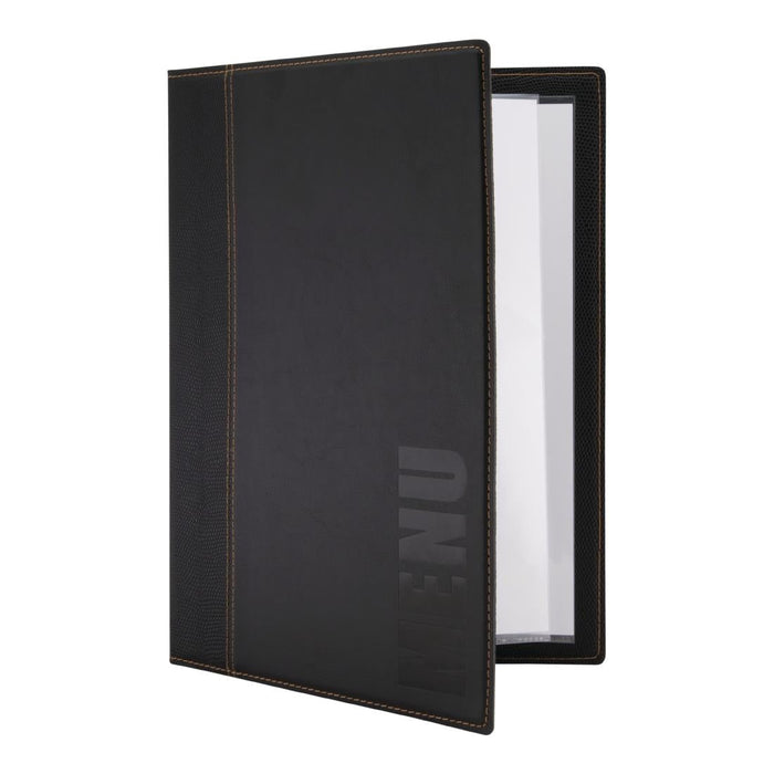 Securit Contemporary Menu Cover Black A4 Securit