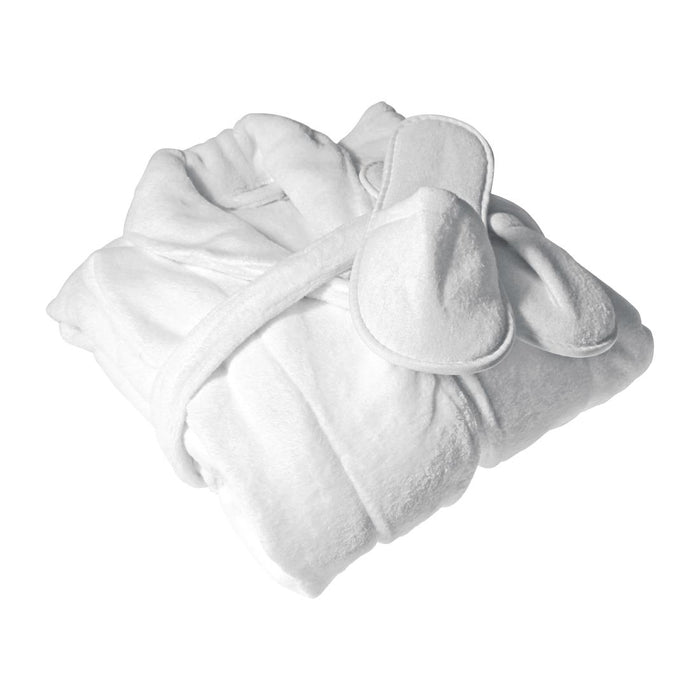 Size S-M. Cotton robe and closed toe slippers