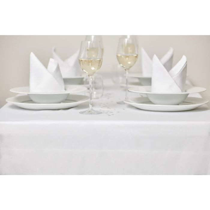 Mitre Luxury Satin Band Napkins Cotton White (10 Pack) Mitre Luxury