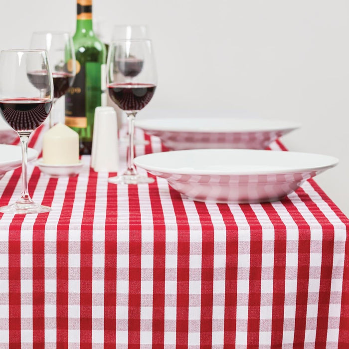 Mitre Comfort Gingham Tablecloth Red 890 x 890mm Mitre Comfort