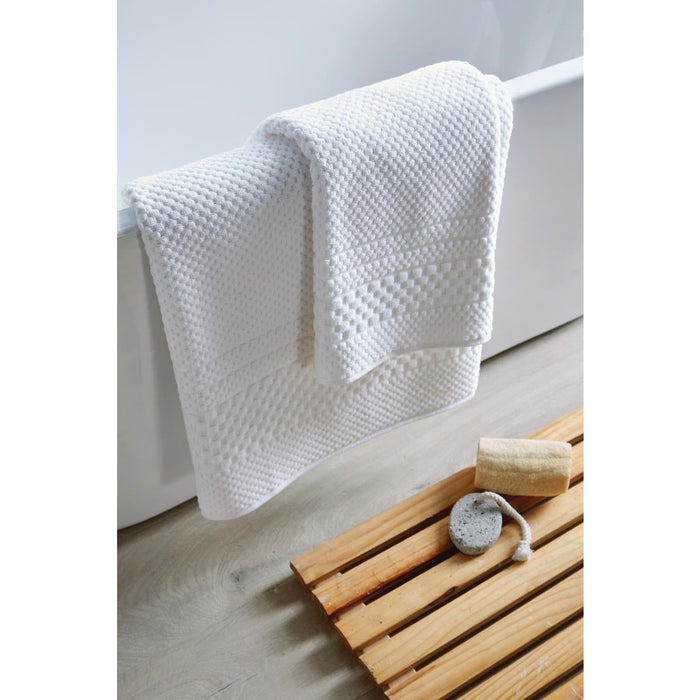 Mitre Heritage Chequers Bath Mat White Mitre Heritage
