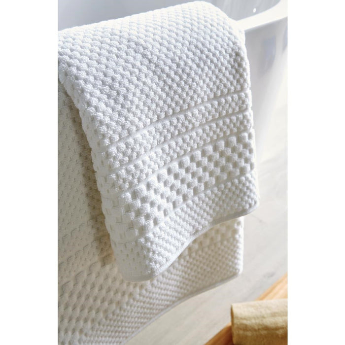 Mitre Heritage Chequers Bath Mat White Mitre Heritage