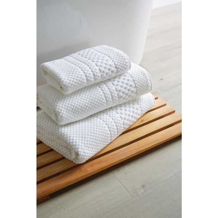 Mitre Heritage Chequers Bath Mat White Mitre Heritage