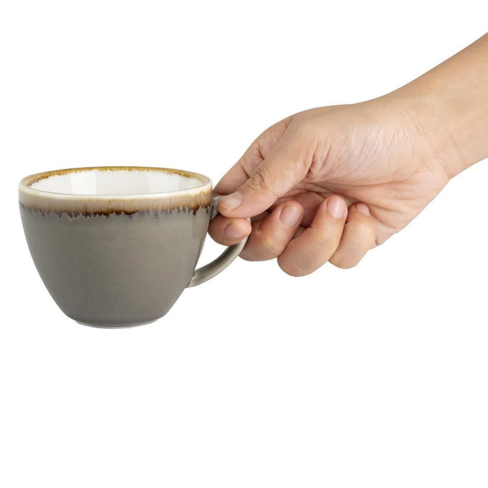 Olympia Kiln Cappuccino Cups Smoke 230ml (6 Pack) Olympia