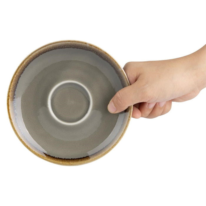 Olympia Kiln Cappuccino Saucer Smoke 140mm (6 Pack) Olympia