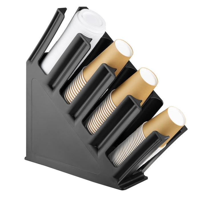Olympia Kristallon Cup Holder 4-Slots Polypropylene Black Olympia