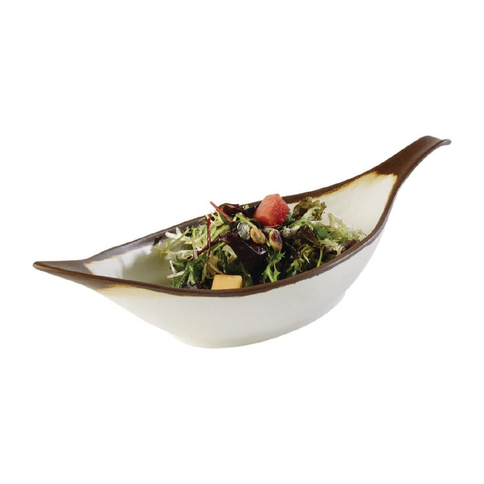 APS Crocker Leaf Bowl Cream. 420mm length APS