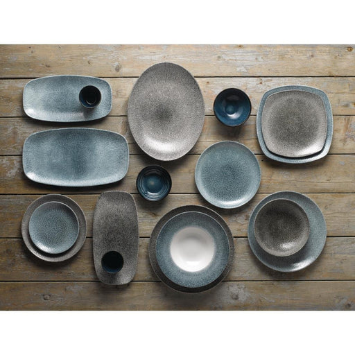 Churchill Studio Prints Raku Oval Coupe Plates Topaz Blue 317mm (12 Pack) Churchill