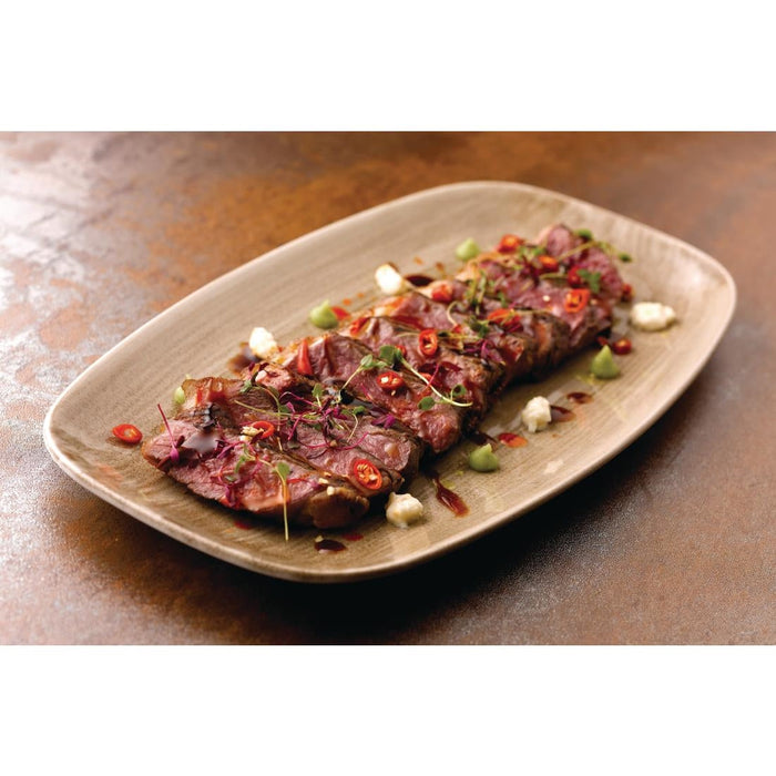 Churchill Stonecast Patina Antique Rectangular Plates Taupe 298mm (12 Pack) Churchill