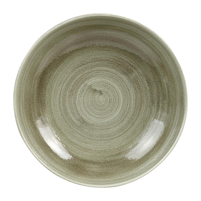 Churchill Stonecast Patina Antique Round Coupe Bowls Green 248mm Churchill