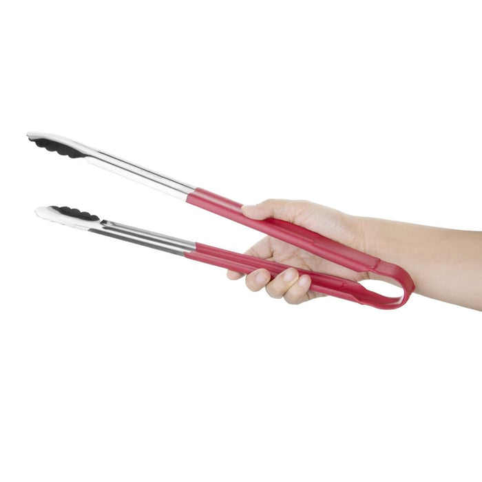 Hygiplas Colour Coded Serving Tong Red 405mm Hygiplas
