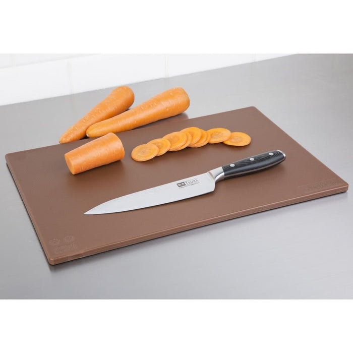 Hygiplas Low Density Antibacterial Chopping Board Brown 450x300x10mm Hygiplas
