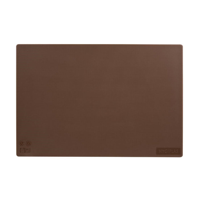 Hygiplas Low Density Antibacterial Chopping Board Brown 450x300x10mm Hygiplas