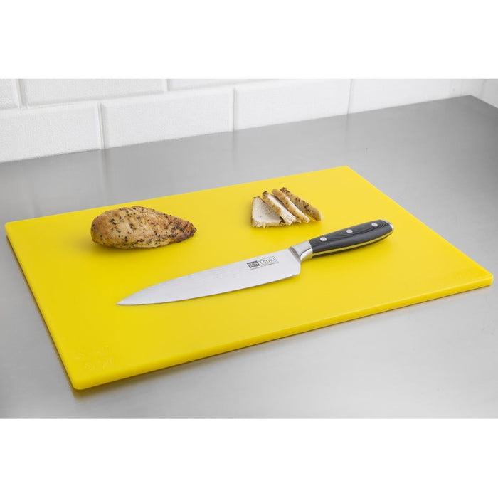 Hygiplas Low Density Antibacterial Chopping Board Yellow 450x300x10mm Hygiplas