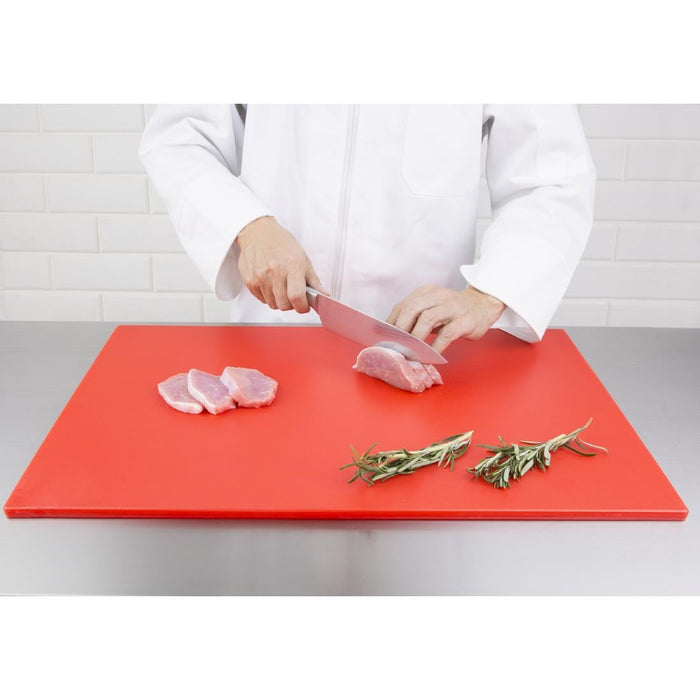 Hygiplas Low Density Red Chopping Board Large 600x450x10mm Hygiplas