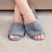 Mitre Comfort Vienna Open Toe Slippers Grey Mitre Comfort