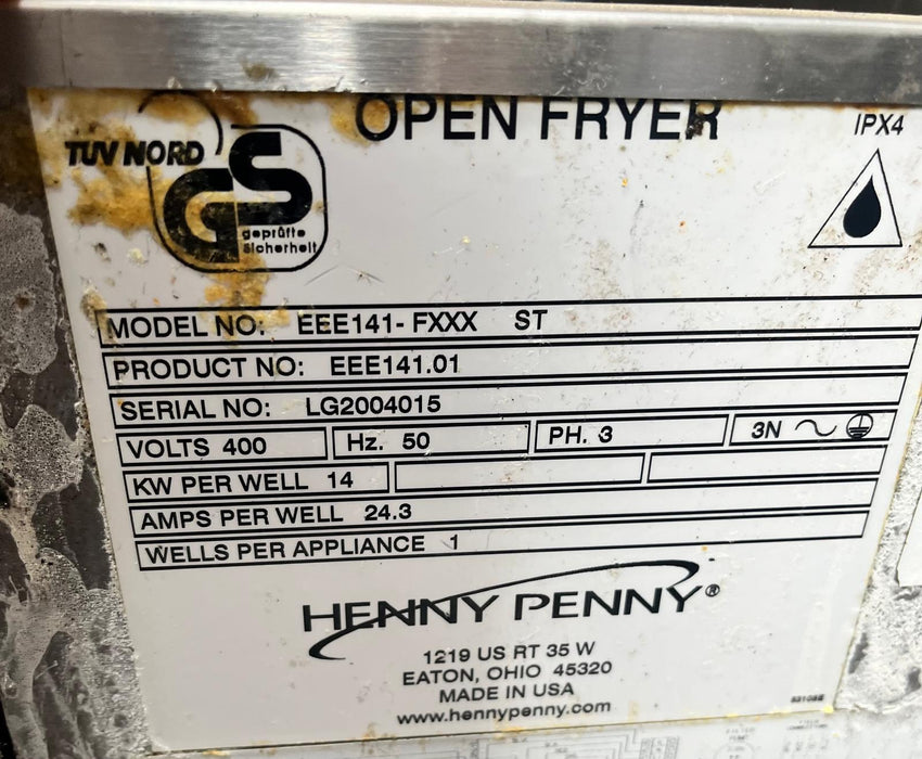 Henny Penny Chips Fryer EEE-141 Single Tank Electric-Refurbished Canmac Refurbished