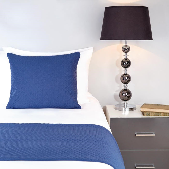 Mitre Essentials Quilted Waffle Cushion Cover Denim Mitre Essentials