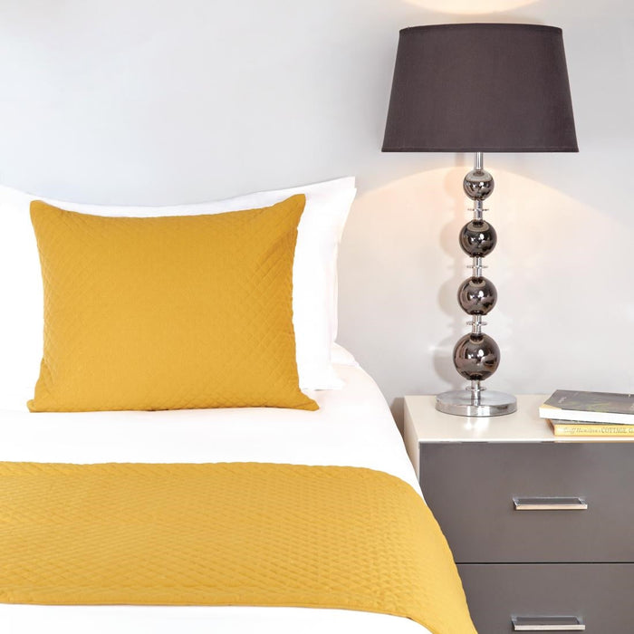 Mitre Essentials Quilted Waffle Cushion Cover Ochre Mitre Essentials