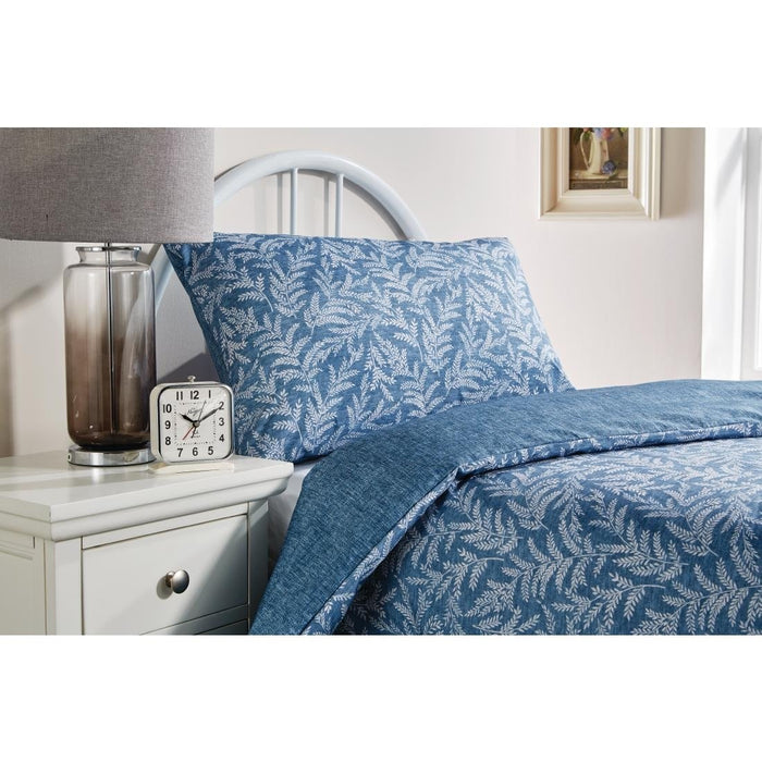 Mitre Essentials Fiorella Duvet Cover Indigo Single Mitre Essentials