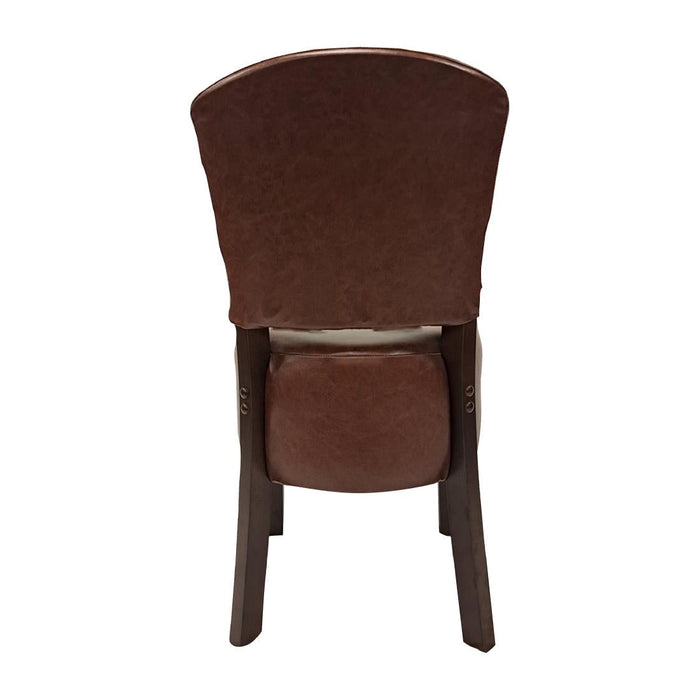 Hanoi Dining Chair In Dark Walnut with Bison Vinyl Espresso (2 Pack) Everyday