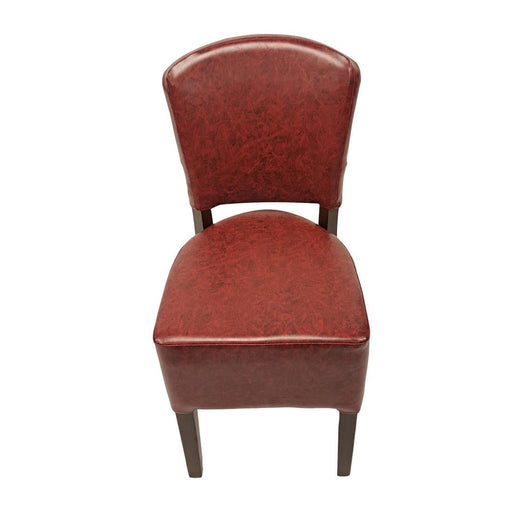 Hanoi Dining Chair In Dark Walnut with Bison Vinyl Bordeaux (2 Pack) Everyday