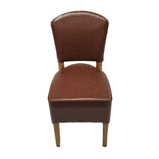 Hanoi Dining Chair In Weathered Oak with Bison Vinyl Espresso (2 Pack) Everyday