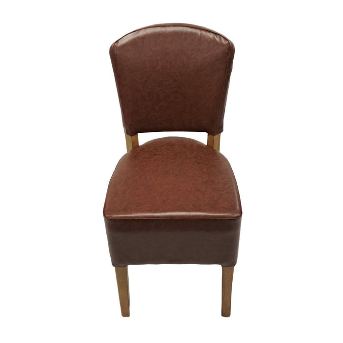 Hanoi Dining Chair In Weathered Oak with Bison Vinyl Espresso (2 Pack) Everyday