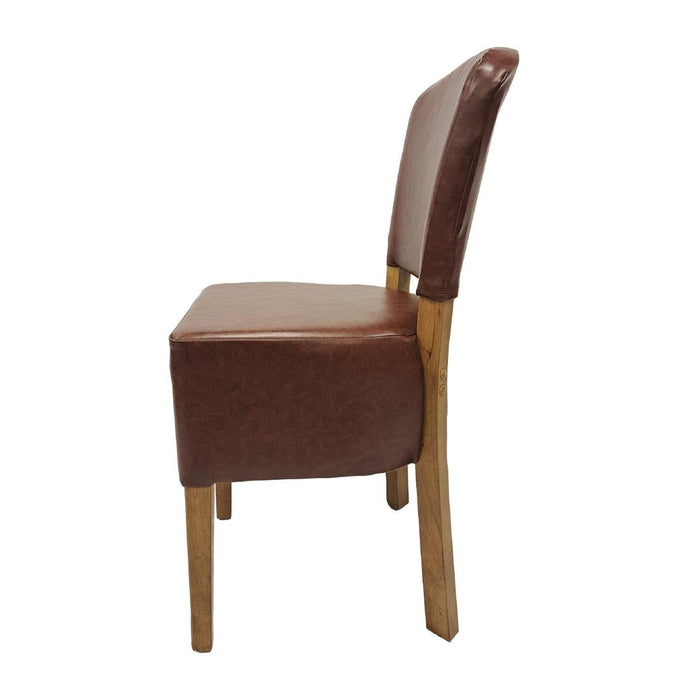 Hanoi Dining Chair In Weathered Oak with Bison Vinyl Espresso (2 Pack) Everyday
