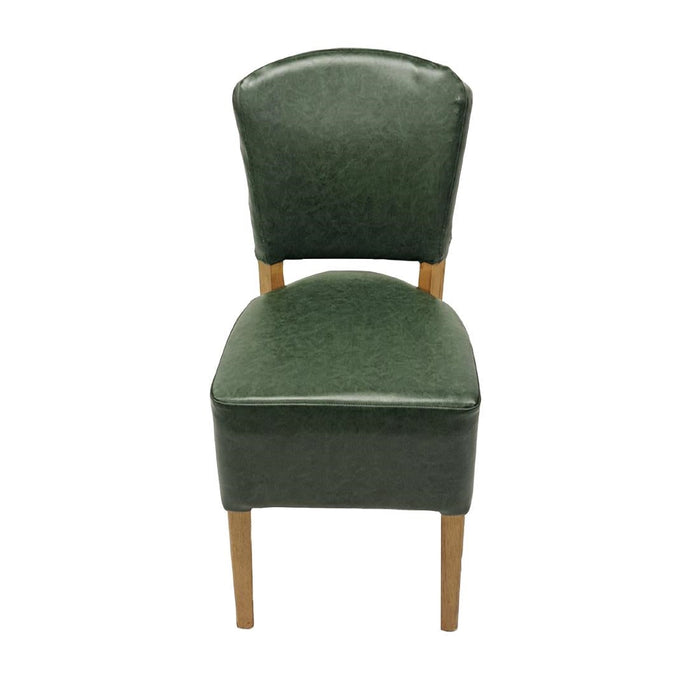 Hanoi Dining Chair In Weathered Oak with Bison Vinyl Cedar (2 Pack) Everyday