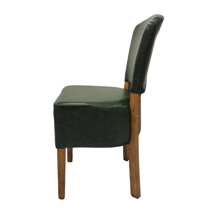 Hanoi Dining Chair In Weathered Oak with Bison Vinyl Cedar (2 Pack) Everyday