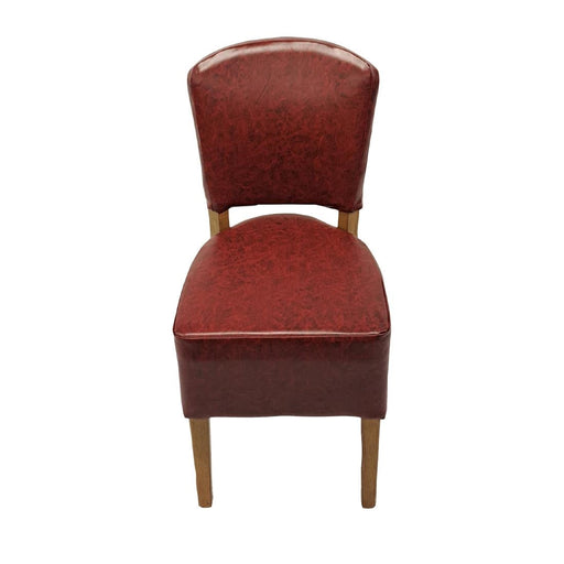 Hanoi Dining Chair In Weathered Oak with Bison Vinyl Bordeaux (2 Pack) Everyday