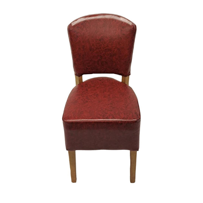 Hanoi Dining Chair In Weathered Oak with Bison Vinyl Bordeaux (2 Pack) Everyday