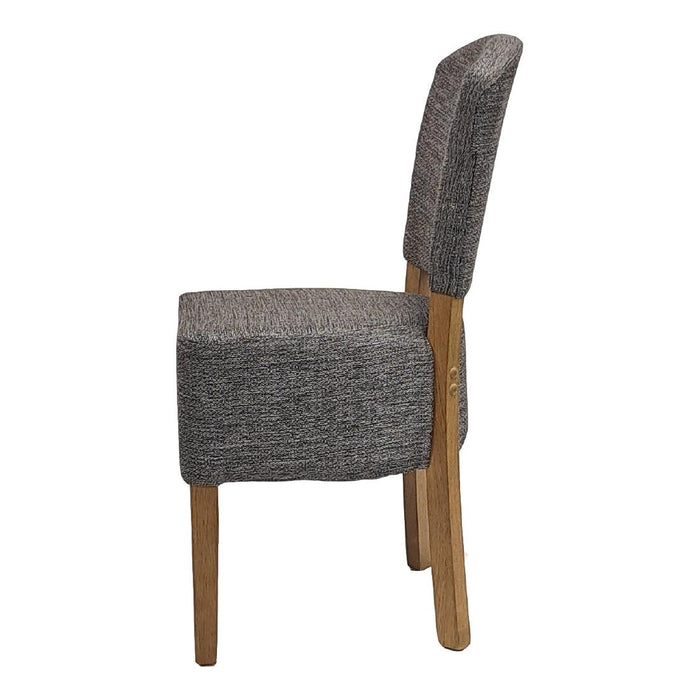 Hanoi Dining Chair In Weathered Oak with Shetland Smoke Seatpad (2 Pack) Everyday