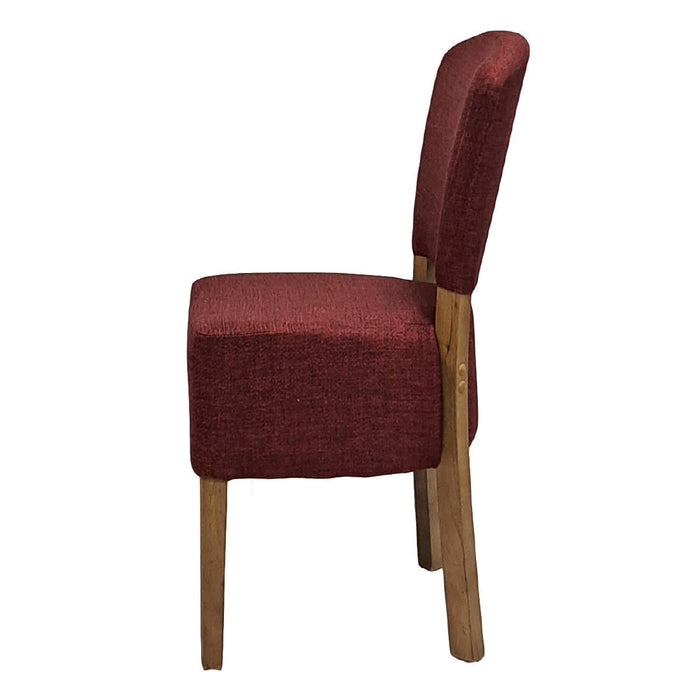 Hanoi Dining Chair In Weathered Oak with Shetland Scarlet Seatpad (2 Pack) Everyday