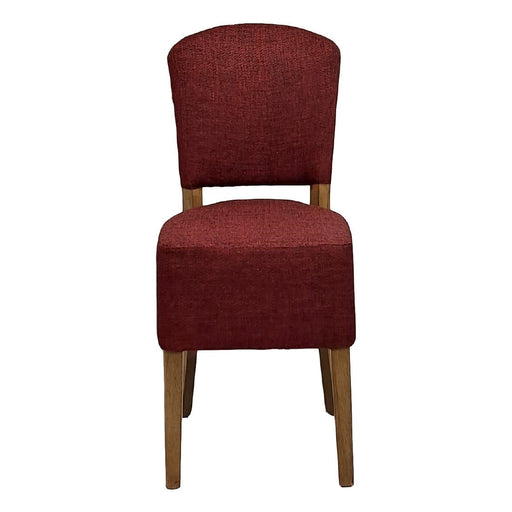 Hanoi Dining Chair In Weathered Oak with Shetland Scarlet Seatpad (2 Pack) Everyday