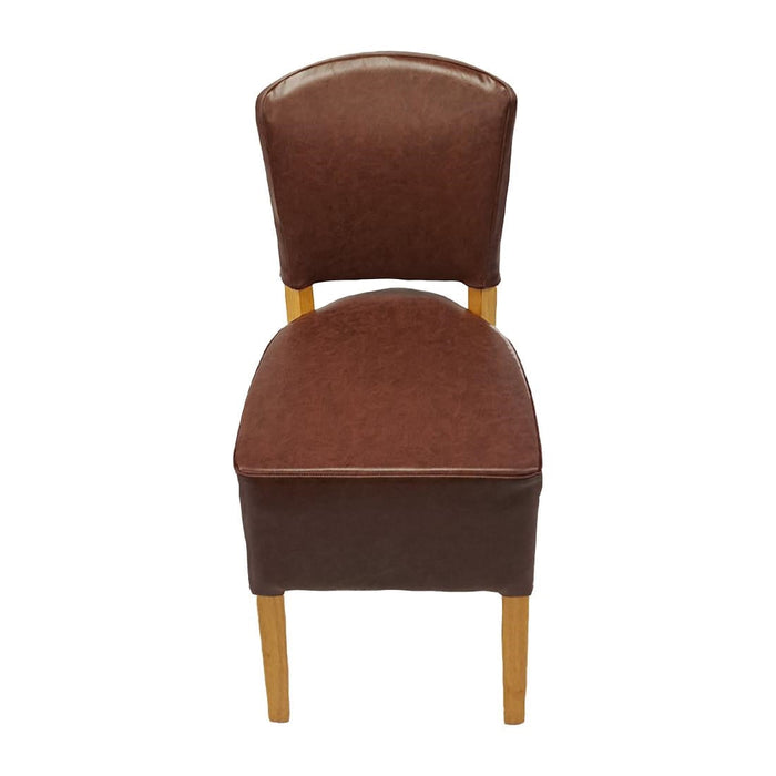 Hanoi Dining Chair In Soft Oak with Bison Vinyl Espresso (2 Pack) Everyday