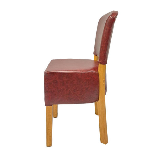 Hanoi Dining Chair In Soft Oak with Bison Vinyl Bordeaux (2 Pack) Everyday