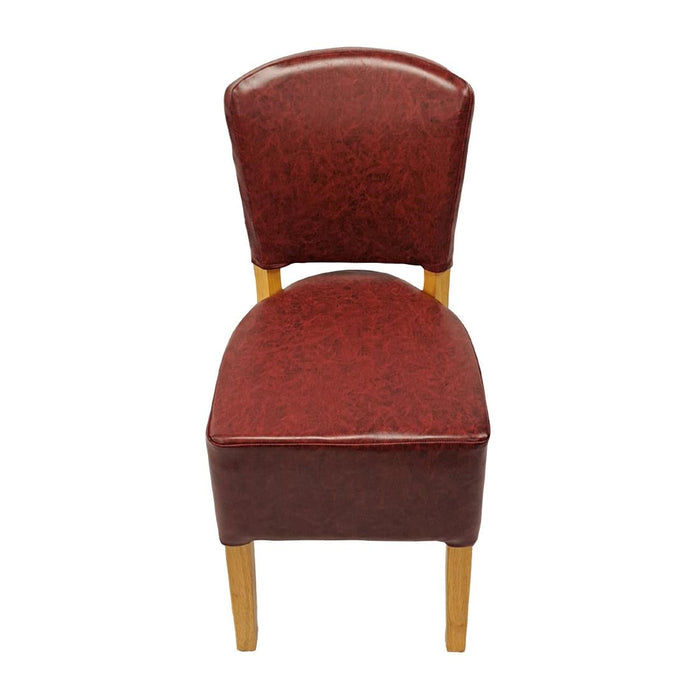 Hanoi Dining Chair In Soft Oak with Bison Vinyl Bordeaux (2 Pack) Everyday