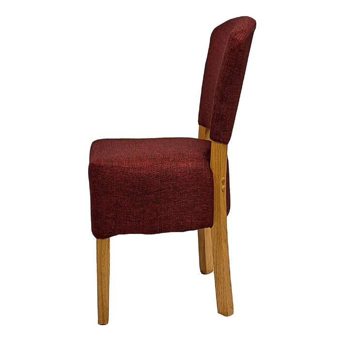Hanoi Dining Chair In Soft Oak with Shetland Scarlet Seatpad (2 Pack) Everyday