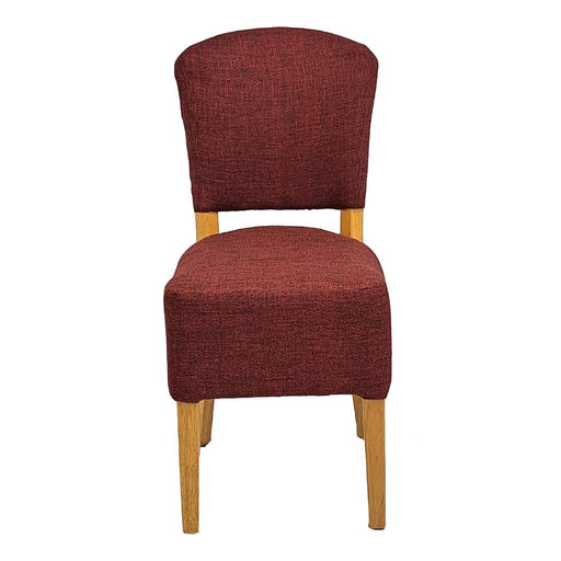 Hanoi Dining Chair In Soft Oak with Shetland Scarlet Seatpad (2 Pack) Everyday