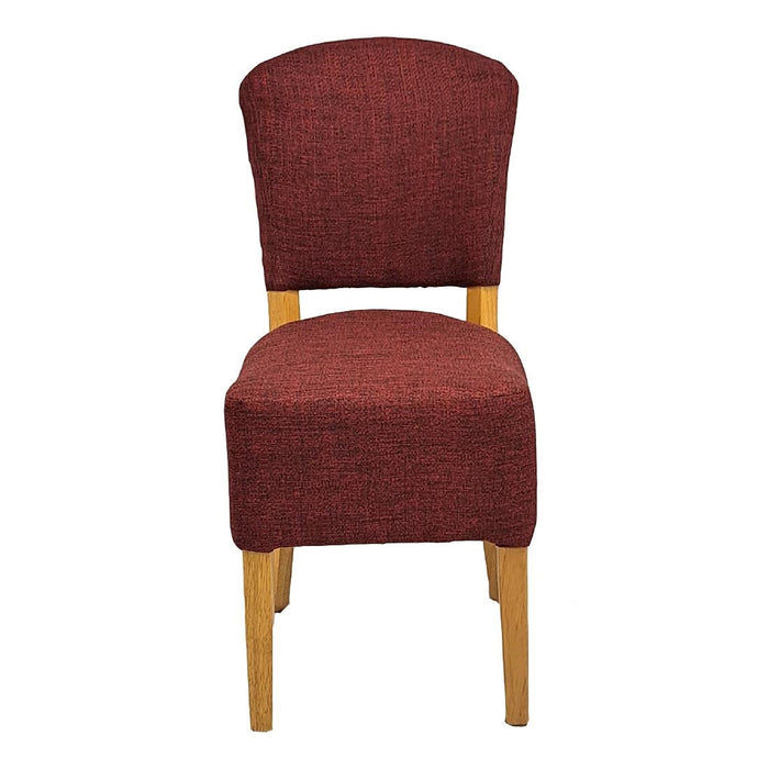 Hanoi Dining Chair In Soft Oak with Shetland Scarlet Seatpad (2 Pack) Everyday