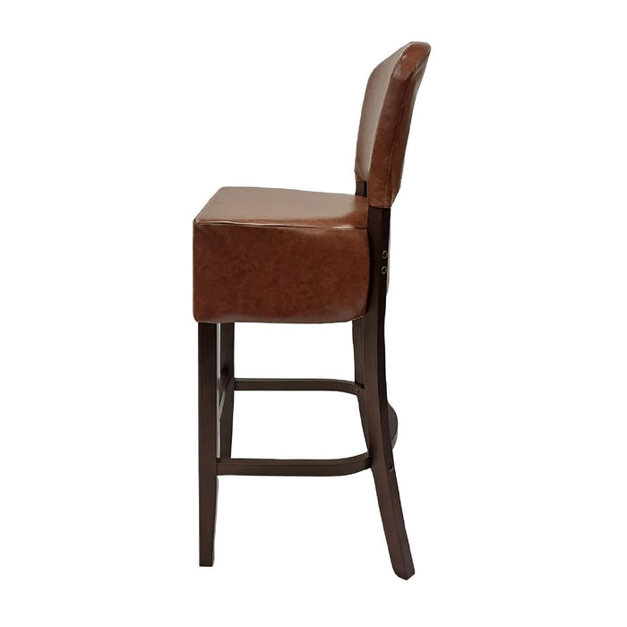 Hanoi Bar Chair in Dark Walnut with Bison Espresso Vinyl Everyday