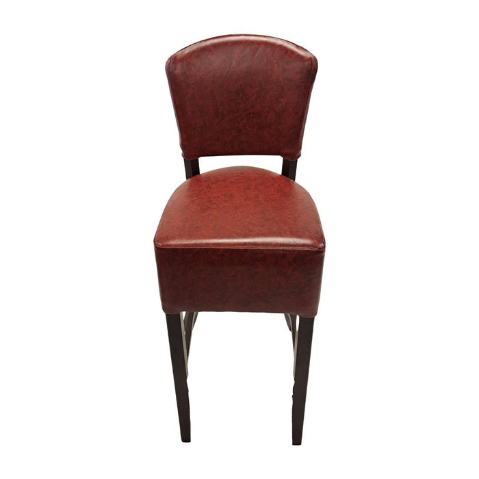Hanoi Bar Chair in Dark Walnut with Bison Bordeaux Vinyl Everyday
