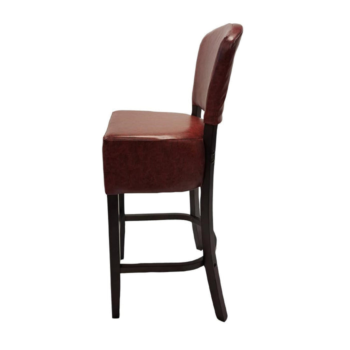 Hanoi Bar Chair in Dark Walnut with Bison Bordeaux Vinyl Everyday