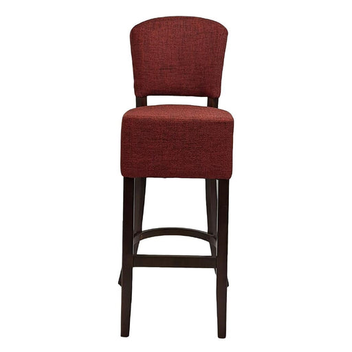 Hanoi Bar Chair in Dark Walnut with Shetland Scarlet Seatpad Everyday